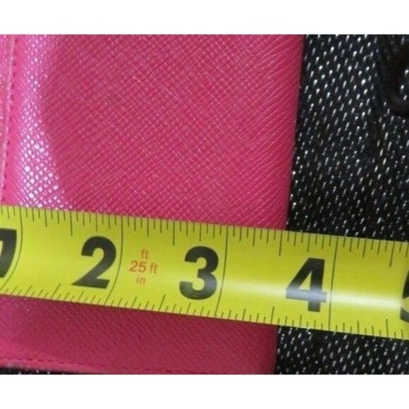 MCM Visetos Leather Studded Logo Motifs Medium Trifold Wallet Fuchsia Magenta - Picture 8 of 15